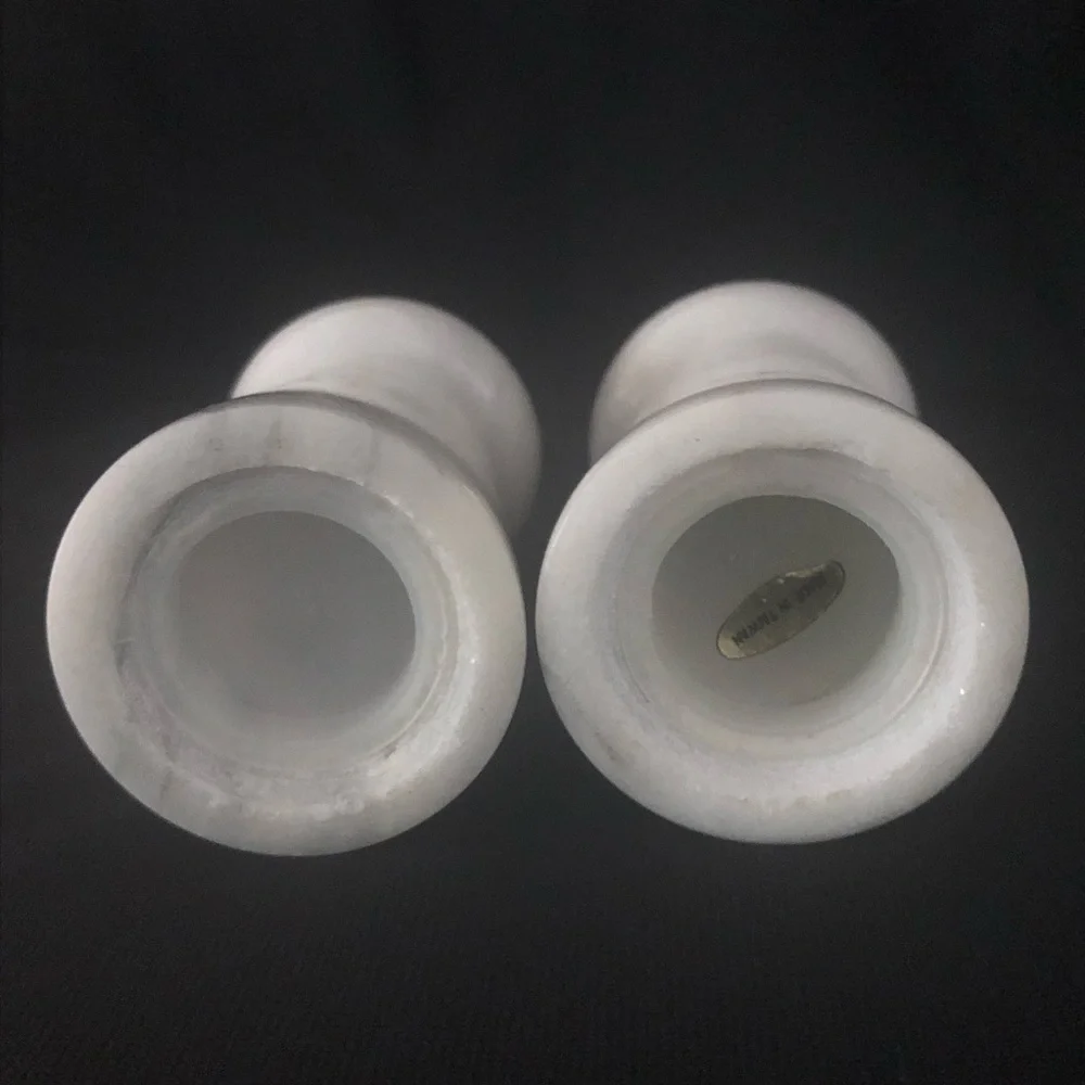 Mid-Century Modern Marble Stone Salt & Pepper Shakers - Picture 4 of 6